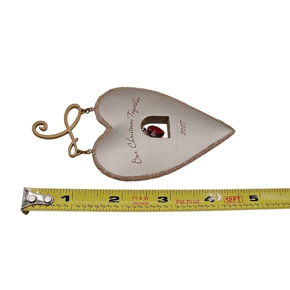 Hallmark Keepsake Heart Ornament Our Christmas Together Silver Red Heart Stone - Picture 9 of 12
